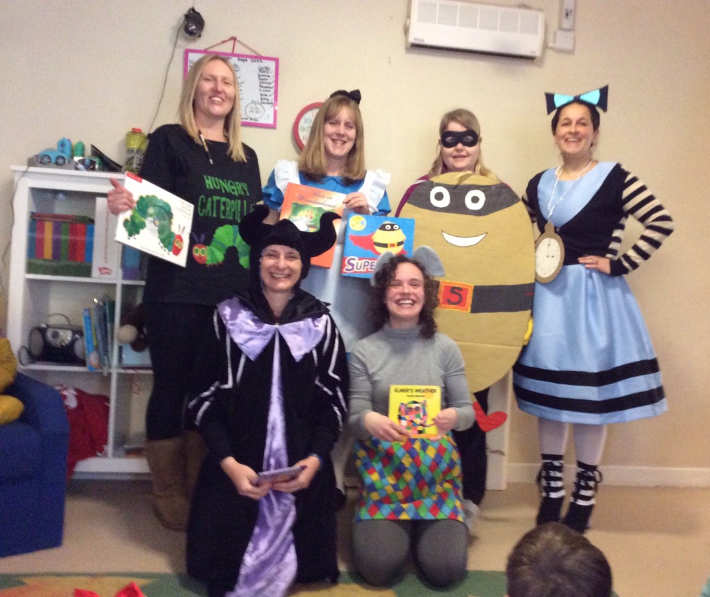Nursery staff dress up for world book day