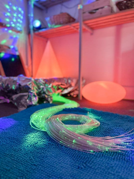 a close up of sensory toys in a children's sensory room